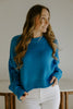 Exposed Seam Sweater - Ocean Blue