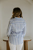 Thick Stripe Button Up - Blue