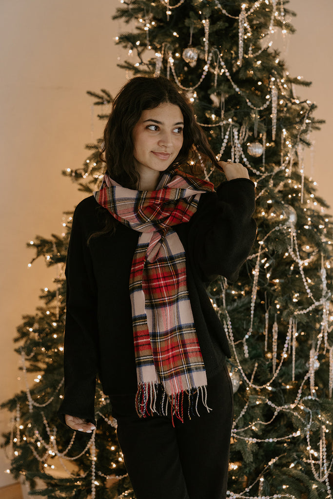 Plaid Scarf - Pink