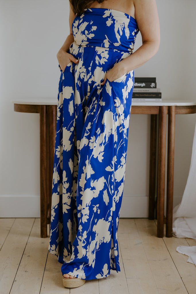 Tube Tie Back Jumpsuit - Blue