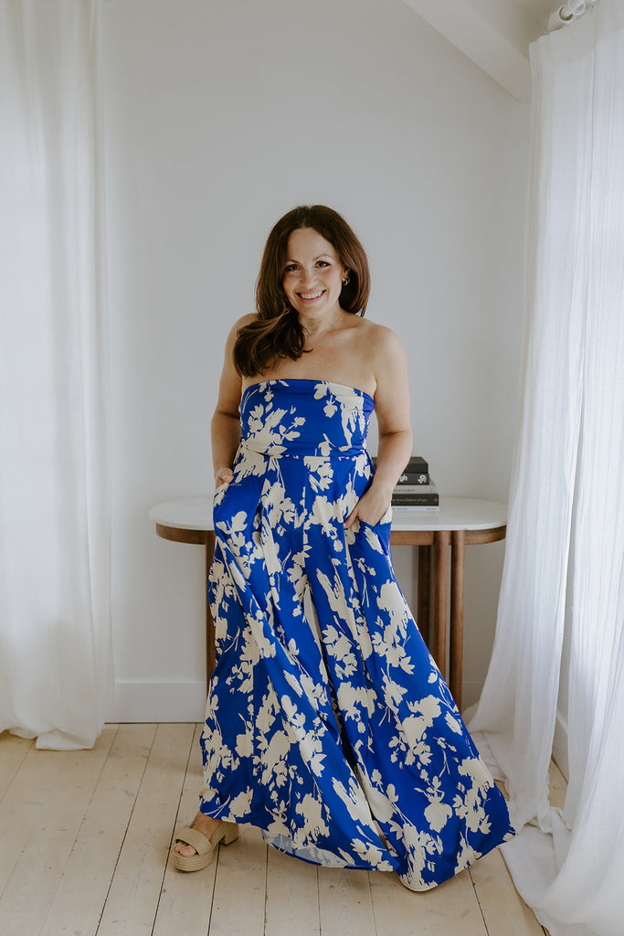 Tube Tie Back Jumpsuit - Blue