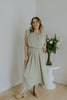 Bubble Top & Flowy Midi Skirt Set - Olive