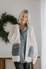Denim Contrast Knit Jacket - Cream
