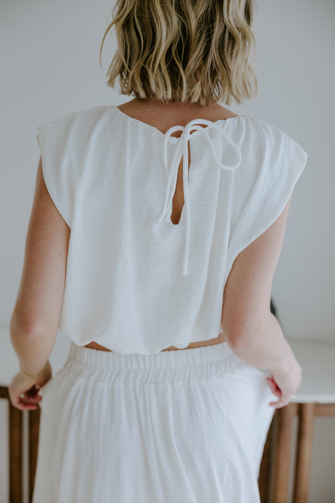 Bubble Top & Skirt Set - White