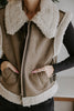Shearling Faux Leather Vest - Truffle