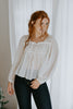 Sheer Long Sleeve Blouse - Cream