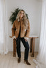 Faux Suede And Shearling Toggle Coat