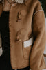 Faux Suede And Shearling Toggle Coat
