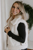 Shearling Faux Leather Vest - Cream