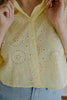 Yellow Eyelet Button Up