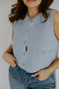 Sleeveless Knit Vest - Blue