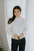 Exposed Seam Sweater with Front Seam - Cream