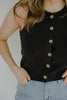 Rolled Hem Sleeveless Vest - Navy