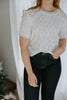 Sequin Tshirt Style Top - Ivory