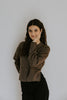 Classic Cardigan with Side Slit - Brown