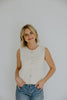 Rolled Hem Sleeveless Vest - Cream