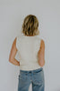 Rolled Hem Sleeveless Vest - Cream