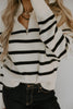 Striped 3/4 Sweater - Cream/Black