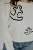 White Anchor Sweater