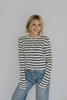 Striped Classic Cardi - Navy