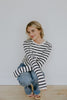 Striped Classic Cardi - Navy