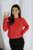 Cable Knit Super Soft Sweater - Red