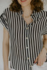 Lightweight Short Sleeve Stripe Shirt - Navy