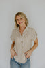 Lightweight Short Sleeve Stripe Shirt - Khaki