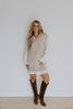 Mixed Media Shirt Dress - Sand
