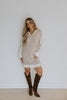 Mixed Media Shirt Dress - Sand