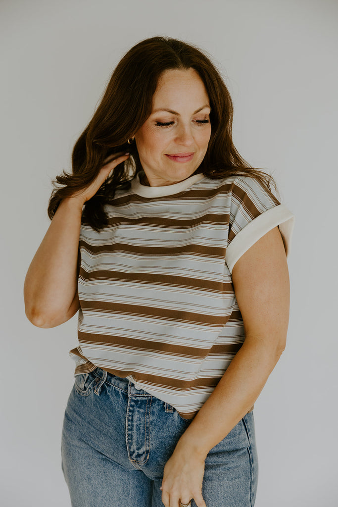 Striped Casual Shirt - Blue/Brown