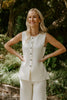 Short Sleeve & Wide Leg Knit Set - Ivory