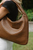Woven Crescent Bag - Brown