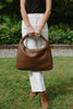 Woven Crescent Bag - Brown