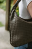 Woven Crescent Bag - Grey