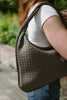 Woven Crescent Bag - Grey