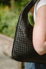 Woven Crescent Bag - Black