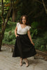 Cotton Midi Skirt - Black