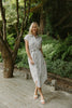 Striped Midi Linen Dress - Black