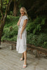 Striped Midi Linen Dress - Black