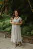 Button Down Striped Dress with Belt - Black