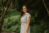 Button Down Striped Dress with Belt - Black