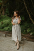Button Down Striped Dress with Belt - Black