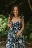 Flutter Sleeve Navy Peony Mini