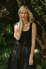 Mixed Material Bubble Hem Dress - Black