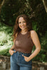 Ribbed Tank Top - Chocolate