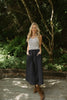 Striped Mixed Material Midi - Navy