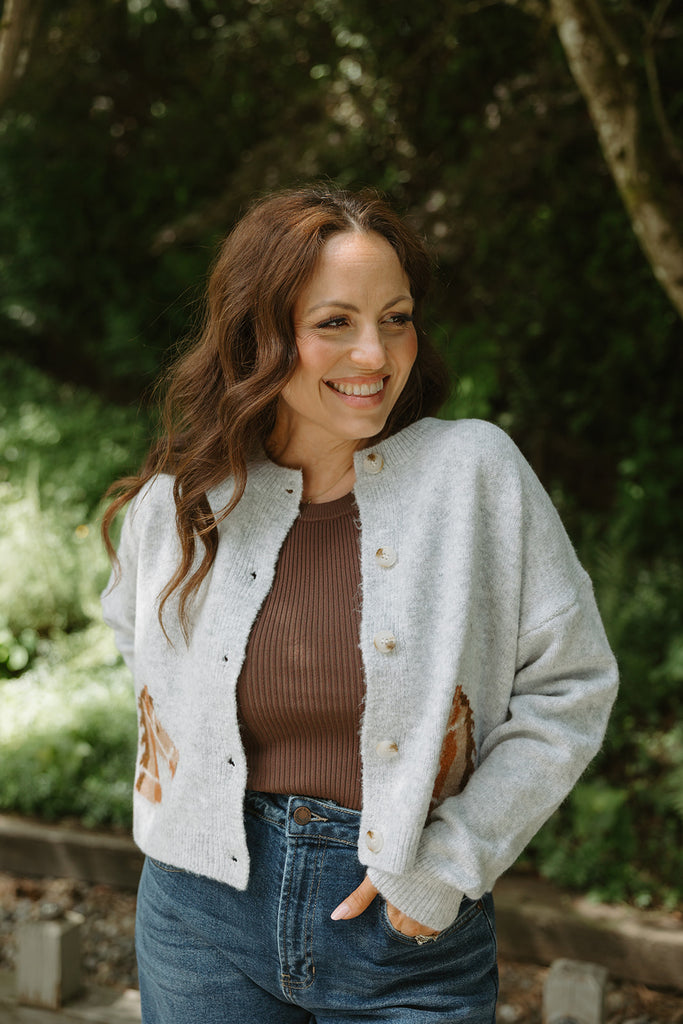 Saddle Up Cardigan - Grey