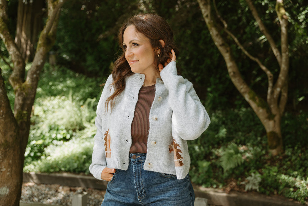 Saddle Up Cardigan - Grey
