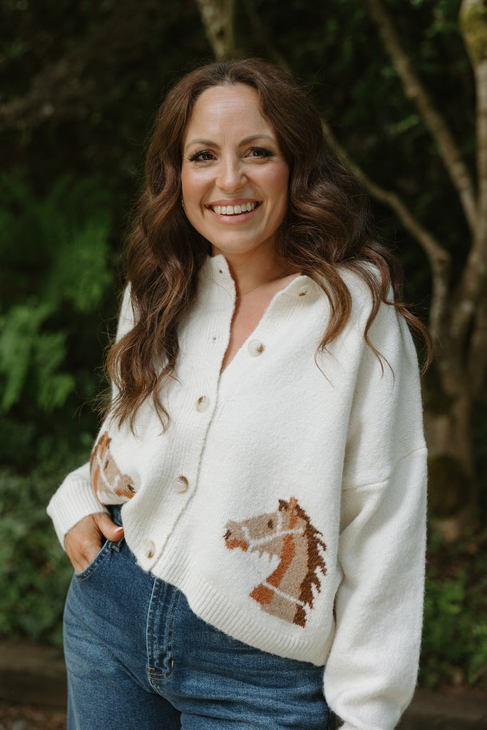 Saddle Up Cardigan - Ivory